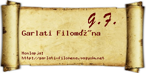 Garlati Filoména névjegykártya